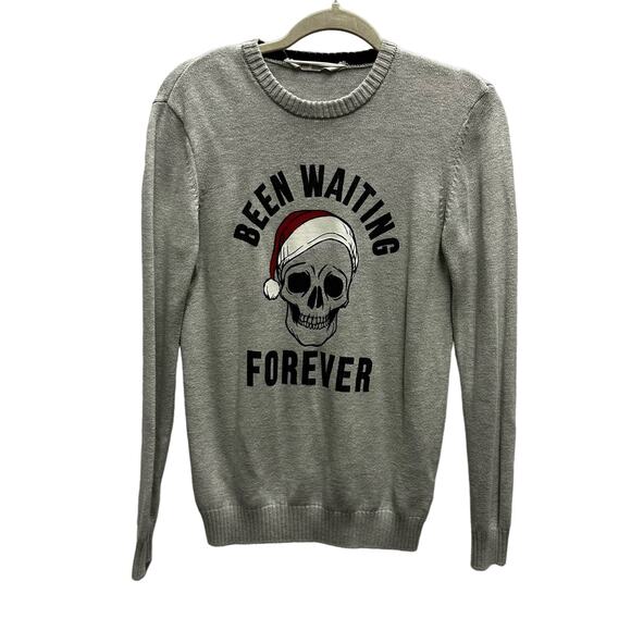 H&M Been Waiting Forever Gray Holiday Sweater Sz 14 years + - Picture 1 of 5